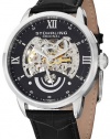 Stuhrling Original Men's 574.02 Aristocrat Executive II Automatic Skeleton Black Dial Watch