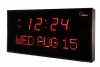 DBTech Big Oversized Digital Red LED Calendar Clock with Day and Date - Shelf or Wall Mount (16 inches - Red LED)