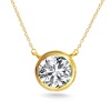14KT Gold Solitaire CZ Pendant Necklace - 925 Sterling Silver Round 6mm Cubic Zirconia, Perfect Gift