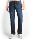 GUESS Men's Desmond Relaxed Straight Jeans in Barrage Wash, 32 Inseam