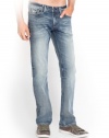 GUESS Men's Desmond Relaxed Straight Jeans in Adversary Wash, 30 Inseam