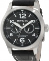 Invicta Men's 0764 II Collection Black Dial Black Leather Watch