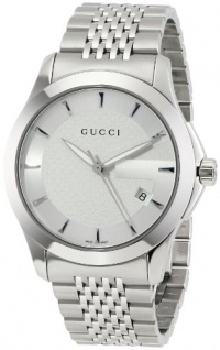 Gucci Men's YA126401 G-Timeless Medium Silver Dial Stainless-Steel Watch Gucci Men's YA126401 G-Timeless Medium Silver Dial Stainless-Steel Watch