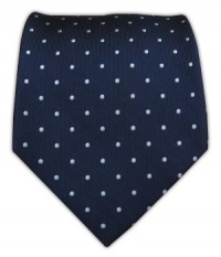100% Silk Woven Midnight Navy Polka Dot Tie 100% Silk Woven Midnight Navy Polka Dot Tie