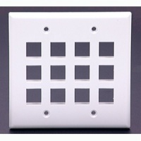Wired Home KWGJ9 Keystone Wall Plate Double Gang 12-Port Wht Wired Home KWGJ9 Keystone Wall Plate Double Gang 12-Port Wht