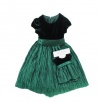 Jayne Copeland Girls Hunter Green Taffeta Cap Sleeve Formal Dress, 6X