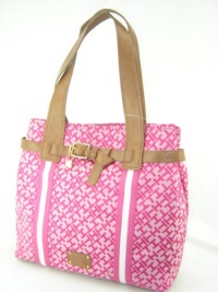 Tommy Hilfiger Signature N/S Tote Handbag Purse Pink Multi Tommy Hilfiger Signature N/S Tote Handbag Purse Pink Multi