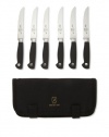 Mercer Cutlery Genesis 7-Piece Forged Steak Knife Set, Steel/Black