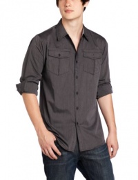 Burnside Men's Contrast Pinestripe Long Sleeve Woven Shirt Burnside Men's Contrast Pinestripe Long Sleeve Woven Shirt