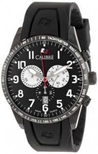 Calibre Men's SC-4R4-13-007 Recruit Black Ion-Plated Coated Stainless Steel Black Rubber Chronograph Date Watch Calibre Men's SC-4R4-13-007 Recruit Black Ion-Plated Coated Stainless Steel Black Rubber Chronograph Date Watch