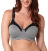 Playtex Women's Play Outgoer Underwire Lightly Lined Bra, Soft Heather Grey/Black, Small