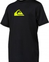 Quiksilver Youth Solid Streak S/S Rashguard, Black/Green-10 Big Kids