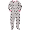 Carter's Girls Grey w/Bows Fleece Footed Blanket Sleeper Pajamas (6 Kids)