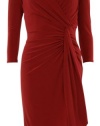 V-Neck Ruched Draped Jersey Dress