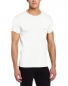 Emporio Armani Men's Contrast Color Crew Neck, White, Medium