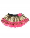 Baby Girl Leopard Print Tutu Skirt with Cotton Lining by Baby Starters - Hot Pink - 12 Mths / 20-24 Lbs
