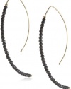 Mizuki 14k Earrings Marquis Hoop Md. with Gold and Silver Beads
