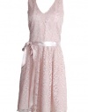 Jessica Howard Sleeveless Belted Lace Dress Blush Pink Size 16