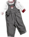 GUESS Kids Boys newborn tee and overalls set (0-9m), STRIPE (3/6M)