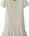 Nautica Girls 2-6X Solid Cable Ruffle Dress, Natural, 5