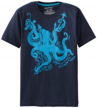 Nautica Boys 8-20 Short Sleeve Graphic Tee, Core Navy, Large Nautica Boys 8-20 Short Sleeve Graphic Tee, Core Navy, Large