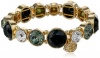 Anne Klein Bejeweled Color Gold-Tone and Jet Stretch Bracelet, 2.57