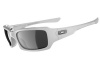 Oakley Men's Fives Squared Iridium Sunglasses,Polished White Frame/Black Lens,one size