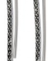 Judith Jack Paradise Hammered Silver and Marcasite Thread Thru Drop Earrings