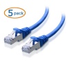 Cable Matters 5 Pack, Cat6a Snagless Shielded (SSTP/SFTP) Ethernet Patch Cable in Blue 10 Feet
