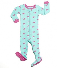 Leveret Footed Whales Pajama Sleeper 100% Cotton (Size 6M-5T) Leveret Footed Whales Pajama Sleeper 100% Cotton (Size 6M-5T)