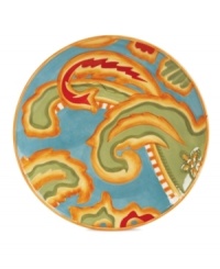 A fresh twist on a familiar pattern, the Carissa Paisley lunch plates by Fitz and Floyd feature oversized paisleys and a modern coupe shape in durable stoneware. A fresh twist on a familiar pattern, the Carissa Paisley lunch plates by Fitz and Floyd feature oversized paisleys and a modern coupe shape in durable stoneware.