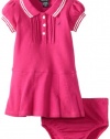 Nautica Baby-Girls Infant Solid Pique Dress, Bright Pink, 12 Months