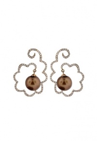 Effy Jewlery 14K Rose Gold Pearl and Diamond Earrings, .71 TCW