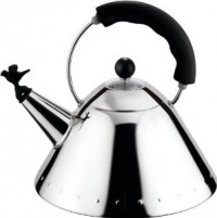Alessi Michael Graves Kettle With Bird Shaped Whistle Black Alessi Michael Graves Kettle With Bird Shaped Whistle Black