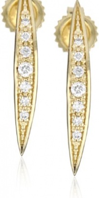 Mizuki 14k Gold and Diamond Curved Icicle Post Earrings Mizuki 14k Gold and Diamond Curved Icicle Post Earrings