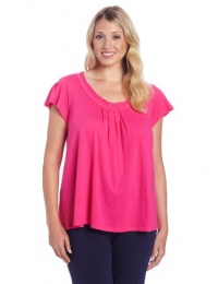 Hue Sleepwear Women's Plus-Size Short Sleeve Scoop Neck Tee