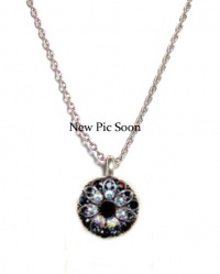 Israeli Designer Mariana Antique Silver Plated Guardian Angel Pendant Necklace with Jet Black and Aurora Borealis Swarovski Crystals Israeli Designer Mariana Antique Silver Plated Guardian Angel Pendant Necklace with Jet Black and Aurora Borealis Swarovski Crystals