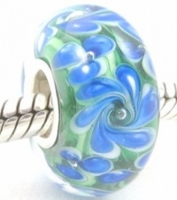 Blue Hawaii Murano Glass and Sterling Silver Bead Charm