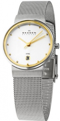 Skagen Women's 355SGSC Two-Tone Mesh Watch