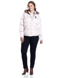 U.S. Polo Assn. Women's Plus-Size Puffer Jacket with Removable Fur Trimmed Hood