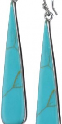 Sterling Silver Inlay Long Teardrop Earrings Sterling Silver Inlay Long Teardrop Earrings