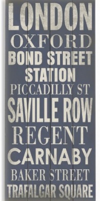 London 10x24 Artistic Planked Wood Sign by Cory Steffen London 10x24 Artistic Planked Wood Sign by Cory Steffen