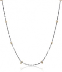 Mizuki 14k Necklace Oxidized Silver Chain with Gold Beads, 16'' Mizuki 14k Necklace Oxidized Silver Chain with Gold Beads, 16''
