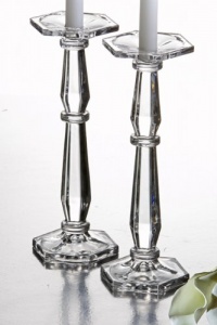 Studio Silversmiths 9 Inch Crystal Candle Sticks - Set of 2 Studio Silversmiths 9 Inch Crystal Candle Sticks - Set of 2