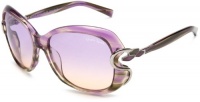 Roberto Cavalli Womens RC587SSW80Z Oval Acetate Wrap Sunglasses,Lilac and Green Frame/Lilac Lens,One Size