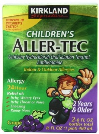 Kirkland Signature Children's Aller-Tec Cetirizine Hydrochloride 1 Mg/Ml, Grape, 8 Ounce Kirkland Signature Children's Aller-Tec Cetirizine Hydrochloride 1 Mg/Ml, Grape, 8 Ounce