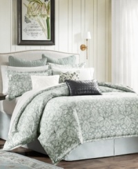 Both classic and casual, this Preston comforter set from Harbor House features a flourishing floral print in a soft, muted colorway for a beautiful look in any bedroom. Both classic and casual, this Preston comforter set from Harbor House features a flourishing floral print in a soft, muted colorway for a beautiful look in any bedroom.