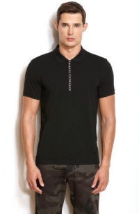 Armani Exchange Mens Grosgrain Logo Tape Polo Armani Exchange Mens Grosgrain Logo Tape Polo
