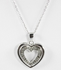 Victoria Townsend Necklace, 18 Sterling Silver Diamond Heart Pendant Victoria Townsend Necklace, 18 Sterling Silver Diamond Heart Pendant