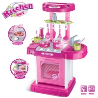 Portable Kitchen Appliance Oven Cooking Play Set 26 w/ Lights & Sound (Pink)